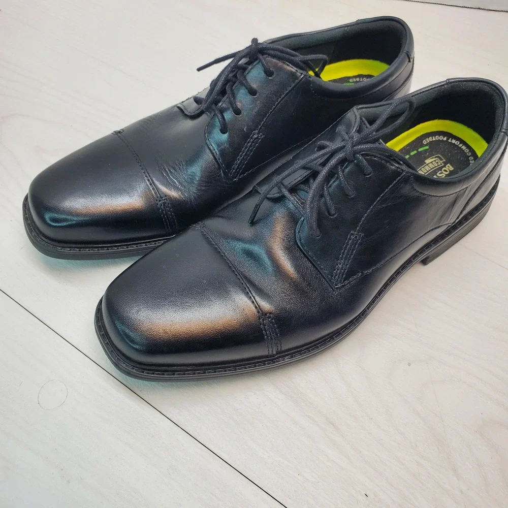 Bostonian Commonwealth Flexlite Men 9.5 W Black Leather Oxford Shoes Office Wear